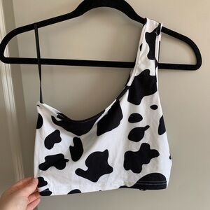 SHEIN one shoulder cow top